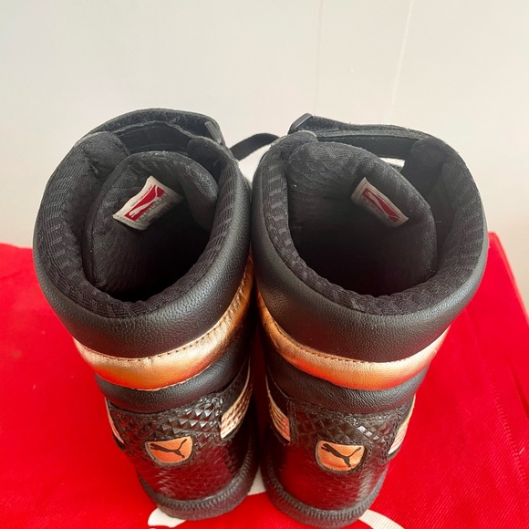 Puma Womens Sport Lifestyle Hidden Wedge Sneaker with Gold Spikes Black and Gold - Picture 5 of 12